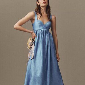 Acler Sandgate Sleeveless A-Line Midi Dress | US 6/AUS 10 | Blueberry